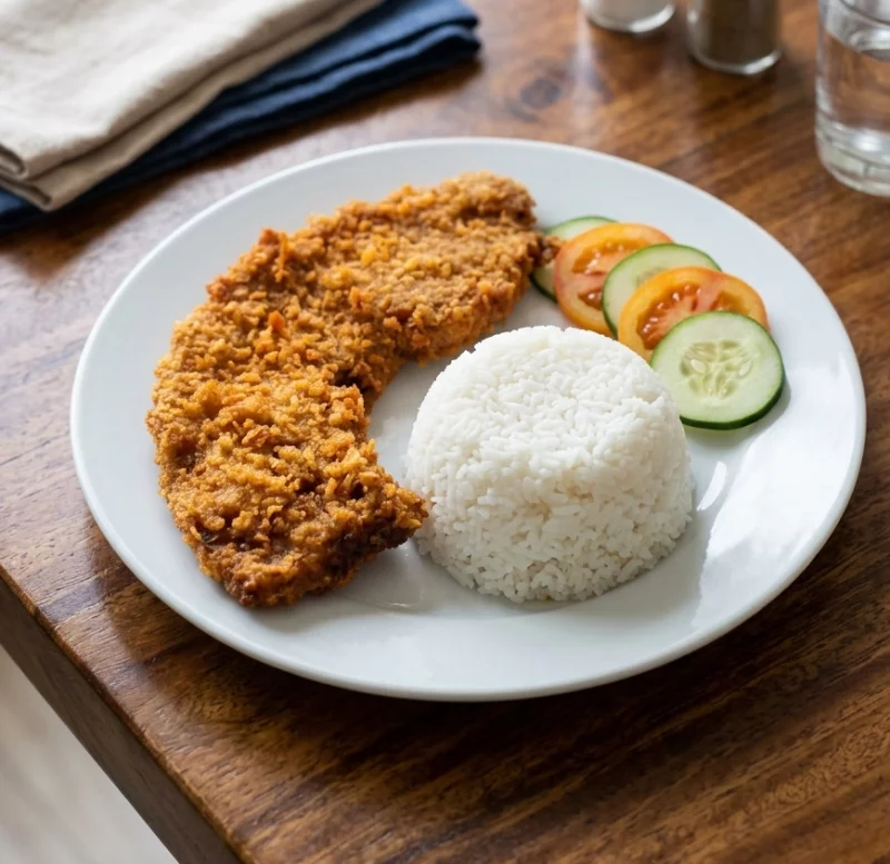 Breaded Liempo Rice Ala cart